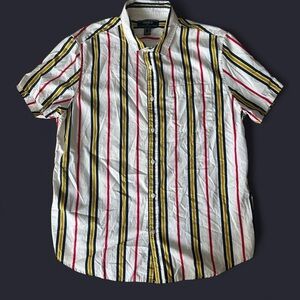 Forever 21 Men’s Vertical Striped Short Sleeve Shirt - Size XL